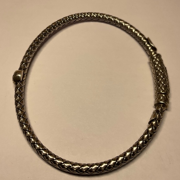 ALISA SINGLE DIAMOND STATION STERLING SILVER TRAVERSA LOCKING BRACELET - Picture 10 of 11